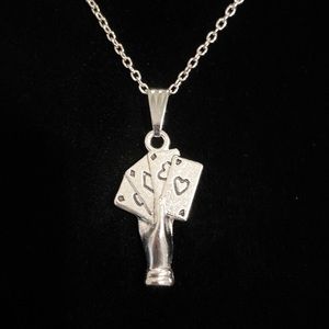 Card Player Necklace Poker Playing Card May Be Personalized